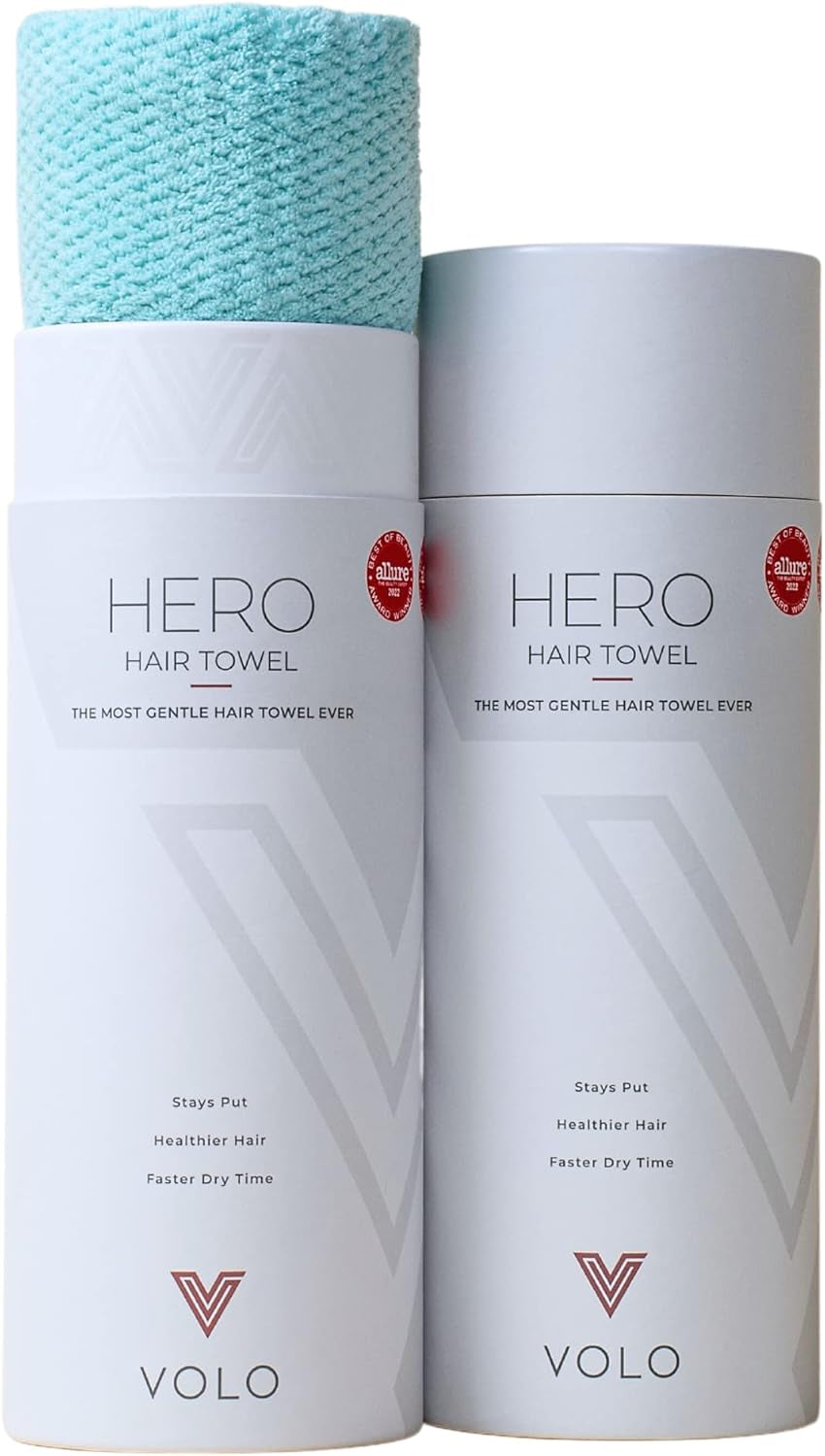 Hero Luna Gray Hair Towel - Ultra Soft, Quick Drying, anti Frizz, Large Size, USA Made