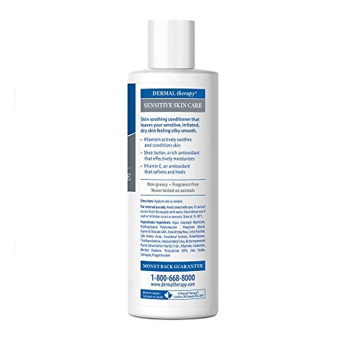 Dermal Therapy Sensitive Skin Lotion - Calming, Non-Irritating Lotion with 15% Allantoin, 10% Shea Butter, Vitamin E - Soothing Relief for Dry, Itchy, Eczema-Prone Skin - 8 fl oz / 240 ml