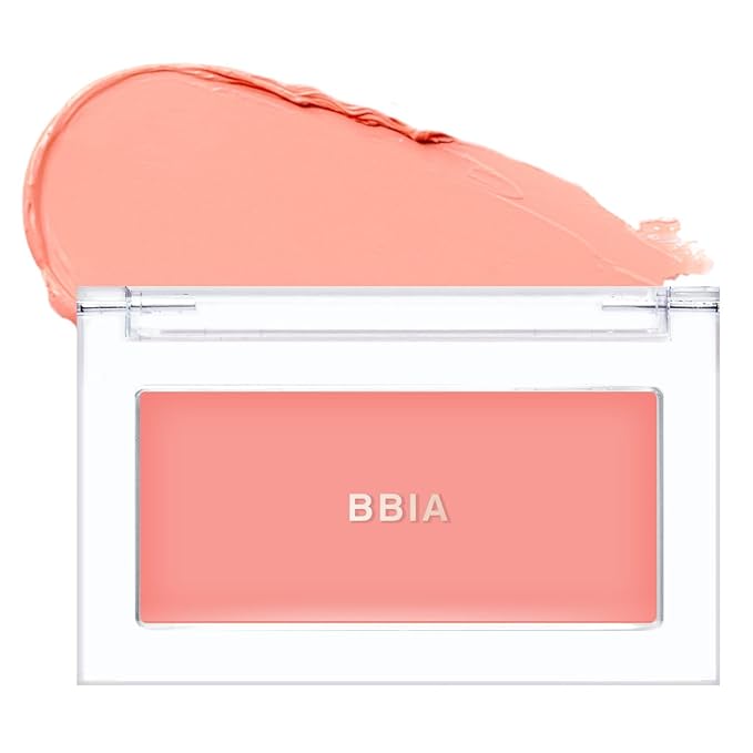 BBIA Ready To Wear Downy Cheek Cream Blush 8 Color - Creamy Blendable & Buildable Blush Dewy Texture & Matte Finish High Pigment Longlasting Lightweight Natural Face Makeup, 0.12oz (02 DOWNY PEACH)