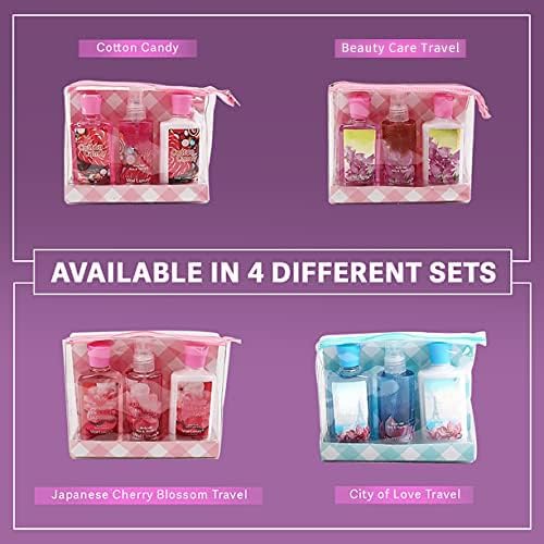 Bath & Body Kit Japanese Cherry Blossom, 3 Fl Oz, Ideal Skincare Gift, Home Spa Set, Includes Body Lotion, Shower Gel and Fragrance Mist, Perfect for Christmas Gifts and Festive Pampering