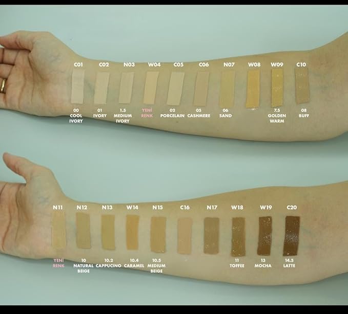 FARMASi Vfx Pro Foundation, Full Coverage Liquid Cream, Lightweight Long Lasting Coverage, Breathable Skin Moisturizer with Color True Matte Blending, Face Makeup, 1 fl. oz / 30 ml - Warm Medium 18