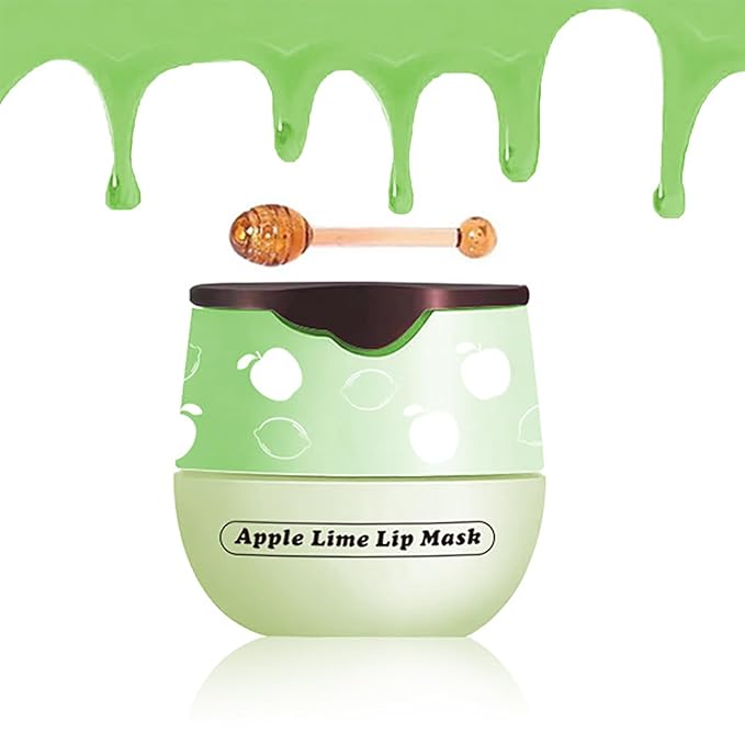Apple Lime Lip Balm, Honey Strawberry Apple Watermelon Lip Mask, Vitamin E Lip Masks, Moisturizing Lip Sleeping Mask, Lip Balm With Stick, Lip Scrubs Exfoliator (Apple Lime)