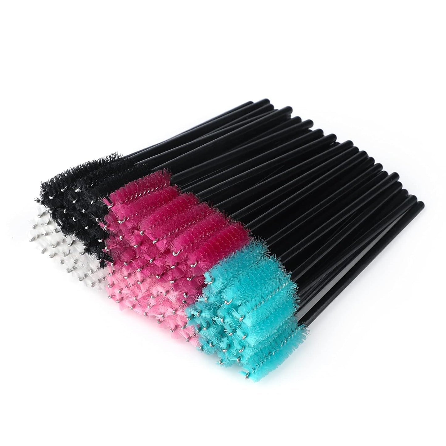 100PCS Disposable Eyelash Brushes, Mascara Wands Applicator Makeup Kits, Eyelash Spoolies Brushes for Eyelash Extensions and Eyebrows (Rose)