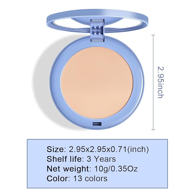 Oil Control Matte Perfection Face Pressed Powder, Matte Smooth Flawless Setting Powder Makeup, Polvo Compacto De Maquillaje, Waterproof Long Lasting, Cruelty Free, 0.35Oz(130 True Beige, 1)