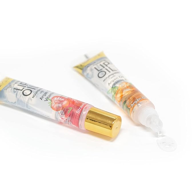 HerMINE Nourishing Lip Oil with Argan Oil & Vitamin E Clear Long Lasting Hydrating Lip Moisturizing Gel 15g / 0.52oz (Pineapple)