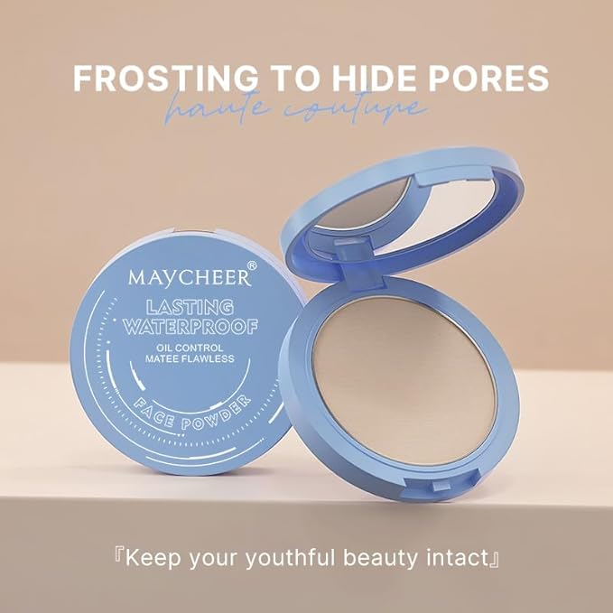 Oil Control Face Pressed Powder, Matte and Smooth Translucent Powder Setting Powder Makeup, Waterproof Long Lasting Finishing Face Powder, Cruelty-free, 0.35Oz (03 Dark)