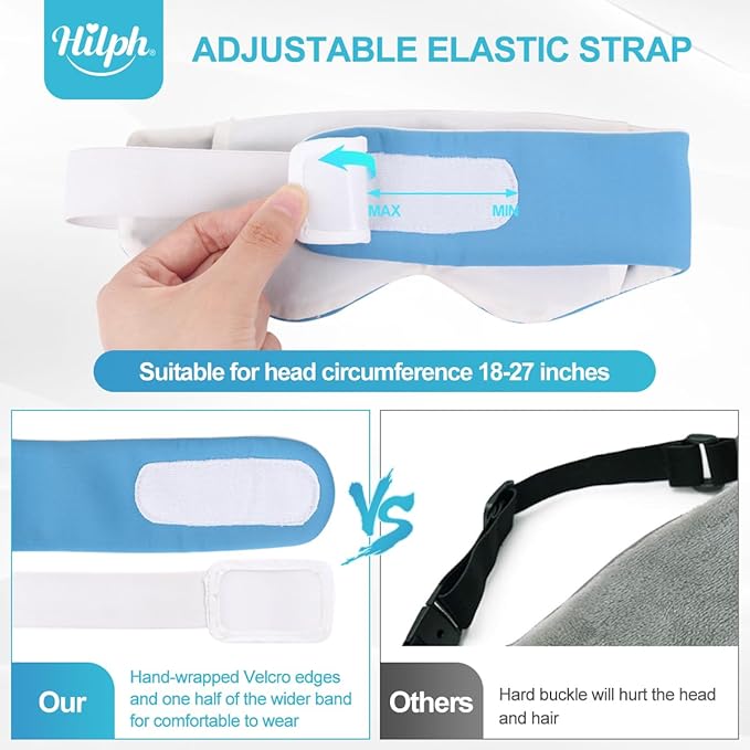 Hilph Microwave Warm Eye Mask for Dry Eyes, Heated Eye Mask Moist Heat Warm Eye Compress for Blepharitis, Styes, Tired Itchy Eyes, Eye Strain, Fatigue Eye Treatment (Blue)