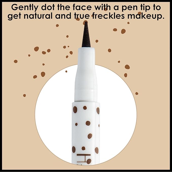 Freckle Pen Waterproof 2 Colors,Natural Lifelike Faux Face Freckle Makeup Pen,Magic Freckle Color,Waterproof Longlasting Soft Small Sopt Pen,For Natural Effortless Sunkissed Skin Makeup(2packs)