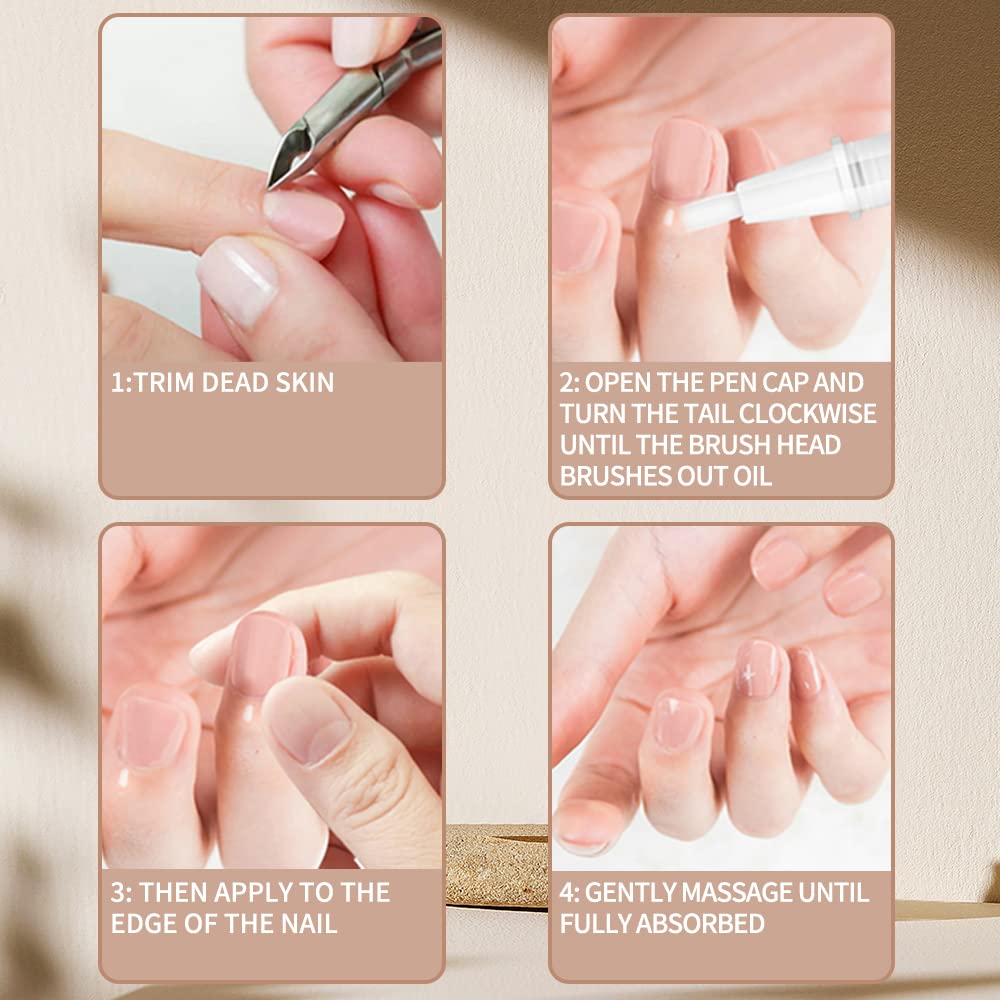 4pcs Cuticle Oil Cuticle Pen Cuticle Pen Nail Nutrition Oil Repair Nail Care Essential Oil Moist Cuticle Oil Pen for Nails cuticle oil