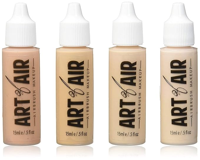 4pc FAIR Complexion Professional Airbrush Cosmetic Makeup Set 1/2 oz bottles