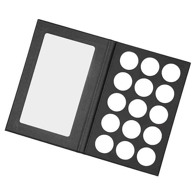 DIY Empty Eyeshadow Palette, Empty Makeup Palette, Black 15 Compartment Empty Makeup Palette for Blush Bronzer Powder
