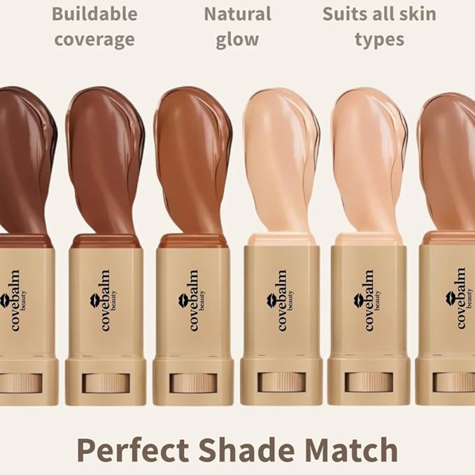 Cove Balm Beauty Skin Tint,Solid Tinted Serum Boosted Skin Tint Balm, Facial Color Correct, Radiant & Dewy Finish, Face Tinted Foundation, Covebalm Foundation Stick For Face Makeup (#03)