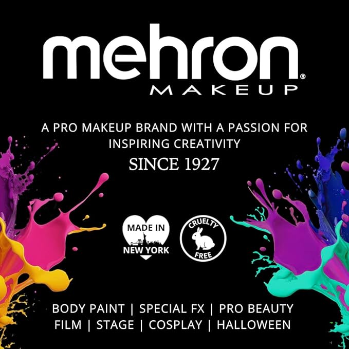 Mehron Makeup Metallic Powder (.17 oz) with Mixing Liquid (1 oz) (Silver)