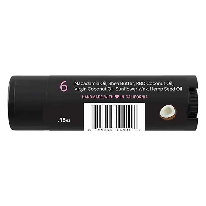 Natural Lip Butter Lip Balm - Original - Pure Enough to Eat - Made With Just 6 Vegan Ingredients - 100% Natural & Organic Moisturizing Lip Care for All Day Hydration (Single)