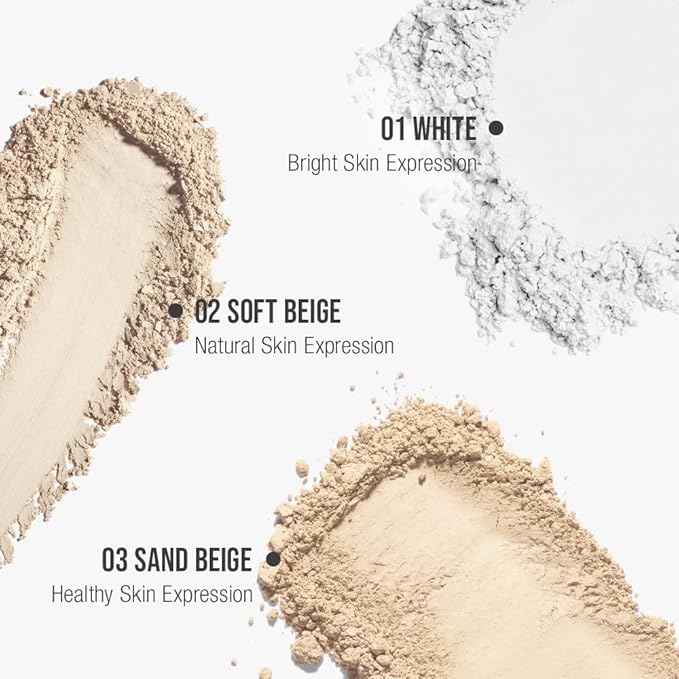 Finish Setting Pact - Blurs Pore & Fine Lines, Long-wearing, Matte Finish, Ideal for Oily Skin, Korean Makeup, 0.14 Oz. (01 White, 0.14 Oz.)