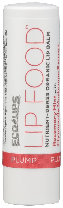 Eco Lips Lip Food Plump Organic Lip Balm, Rosemary Mint with Chamomile Extract, USDA Certified Organic, 0.15 Oz (Pack of 20)