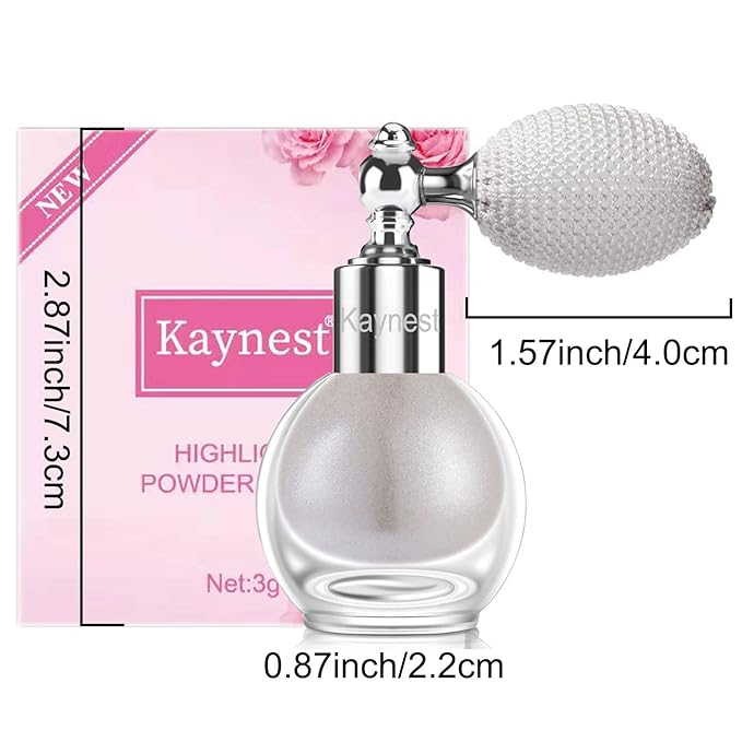Shimmering Spray Powder Sparkle Powder, kaynest Body Glitter Face High Gloss Spray Highlighter Loose Powder Makeup Spray for Women Hair Nails Makeup (Metallic Silver)