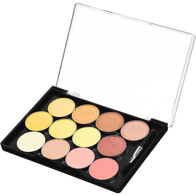 FRCOLOR Empty Eyeshadow Makeup Palette Magnetic Eyeshadow Palette Empty Cream Blush Palette Makeup Tray With 12pcs Round Metal Pans 1pcs Eyeshadow Brush