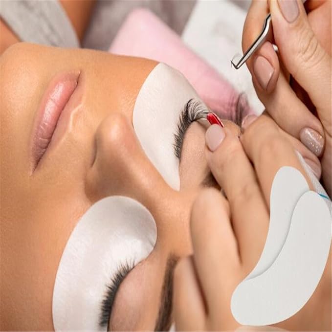 100 Pairs Set,Eye Gel Patches,Under Eye Pads Lint Free Lash Extension Eye Gel Patches for Eyelash Extension (pink)