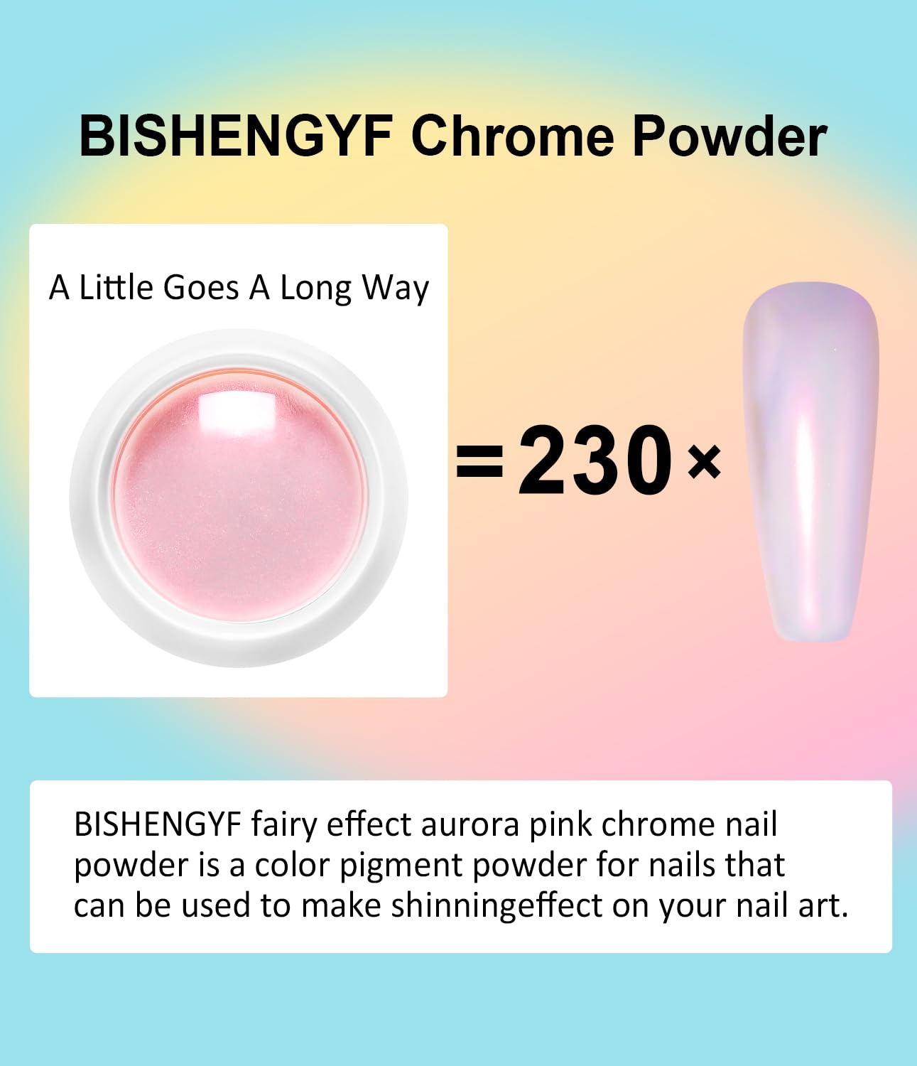Pearl Chrome Nail Powder BISHENGYF -【Fairy Effect】Pink Chrome Nail Powder White Aurora Yellow Mermaid Iridescent Nail Chrome Powder Metallic Mirror Glitter Pigment Dust For Nail Art Decroation DIY