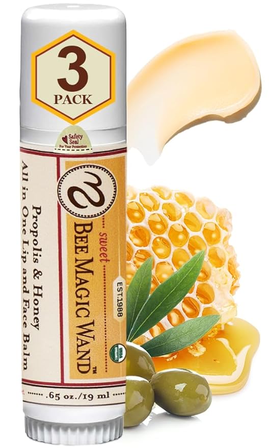 Medicine Mama's Apothecary Sweet Bee Magic Wand All in One Lip and Face Balm,1.95 Ounces ,3 Count