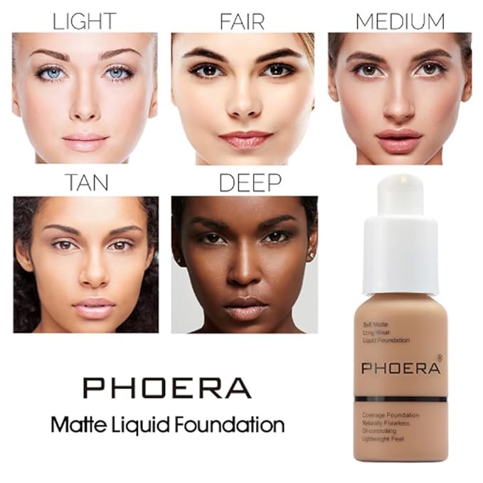 2Pcs Liquid Foundation Full Coverage 24HR Matte Oil Control Concealer 30ml (Nude & Buff Beige) with Kabuki Foundation Brush Flat Top (1pcs-101)