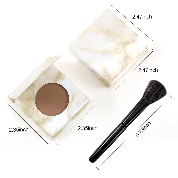 Erinde Matte Brown Contour Palette, Warm Toned Face Sculpting Bronzer Pressed Powder Contour, Lightweight, Ultra-Blendabled, Multiuse Baked Contouring Makeup for Light Skin Tone, 02 Dark Brown