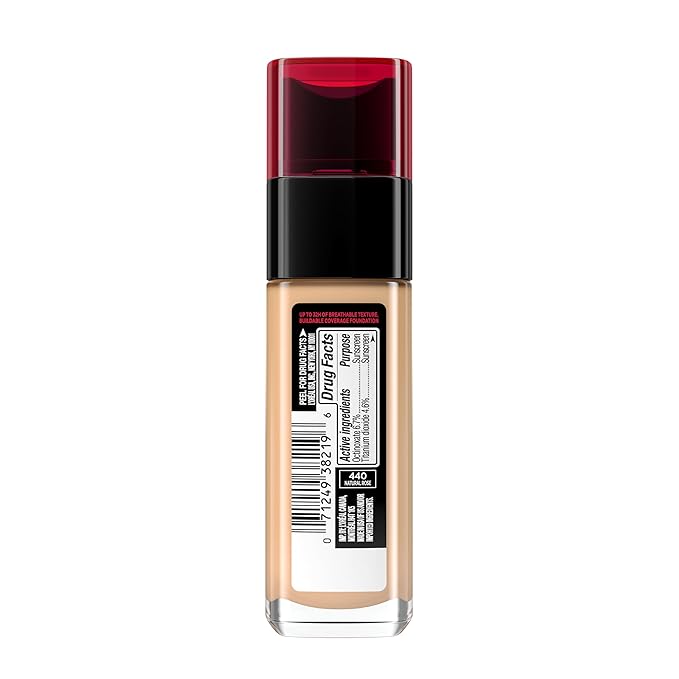 L'Oreal Paris Makeup Infallible Up to 32 Hour Fresh Wear Lightweight Foundation, 440 Natural Rose, 1 Fl Oz, Packaging May Vary