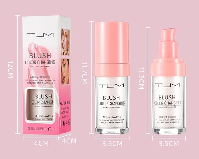 TLM Foundation Color Changing,and Adjusting Naked,All Day Flawless Makeup,Lit-From-Within complexion,Natural and Charming,Luminzing Satin Face Color(30ML,Pink)
