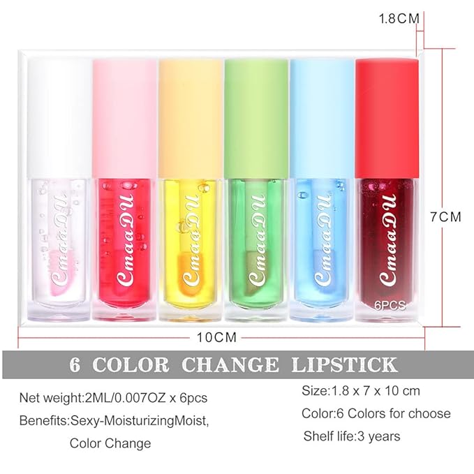 Yasovigi Fruit Lip Oil Plumping Lip Tint Moisturizing Lip Gloss, Transparent Lip Balm Care Stick Nourishing Repairing Non-sticky, Moisture&Lighten Lip Lines