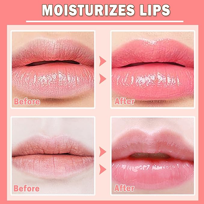 2PCS Bee Lip Balm Honey Pot,Honey Lip Balm With Honey Spoon,Honey Lip Mask Moisturizing Hydrating Prevents Dry and Chapped Lips,Lip Exfoliating Bee Lip Balm(Honey+Strawberry)