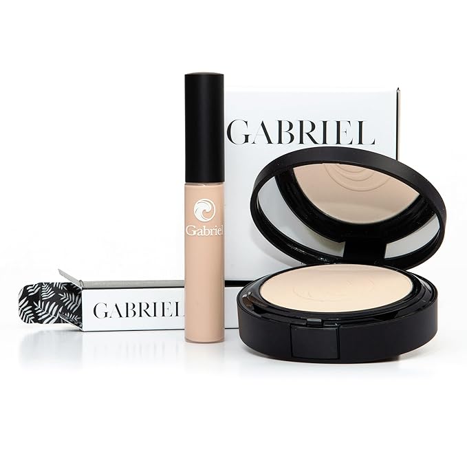 Gabriel Toolkit Concealer + Foundation | Organic, Clean Beauty Set + Cosmetic Travel Bag (Extra Light SET, 1)
