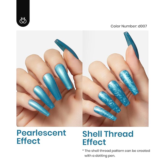 Beetles Blue Gel Nail Polish Set, 6 Colors Glitter Pearl Gel Polish Mermaid Treasures Nail Art Design Soak off Uv Led Nail Lamp