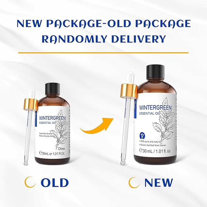 HIQILI 1 Fl Oz Wintergreen Essential Oil, 100% Pure Natural for Skin, Diffuser - 30ml