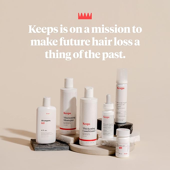 Keeps Hair Regrowth Treatment Mens Shampoo for Fuller, Thicker Looking Hair, 8 oz - Thinning and Hair Growth Shampoo for Men - DHT Blocker - Infused with Biotin, Caffeine, & Saw Palmetto