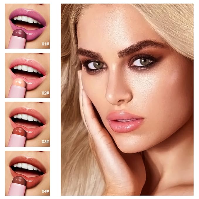 Plumping Lip Balm - Tinted Lip Balm Plumper - Enhancing & Hydrating Lip Moisturizer Fade Lip Lines Lip Care 0.17Oz/4.8g - 04 NOUGAT SAND