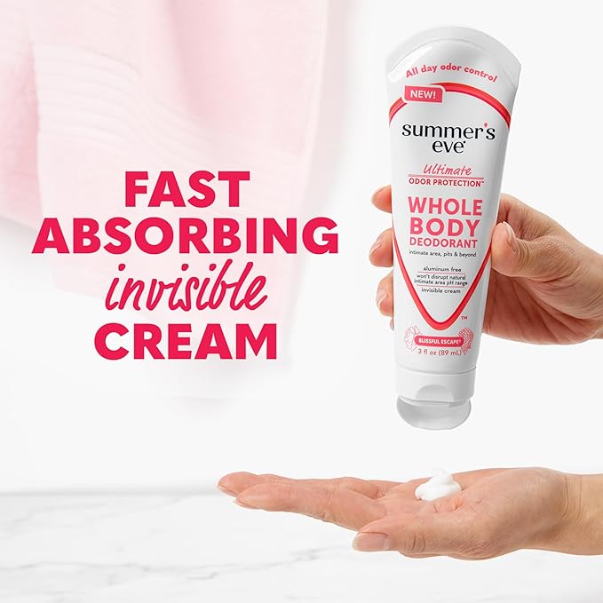 Summer's Eve Whole Body Deodorant Cream, Blissful Escape, 3 fl oz
