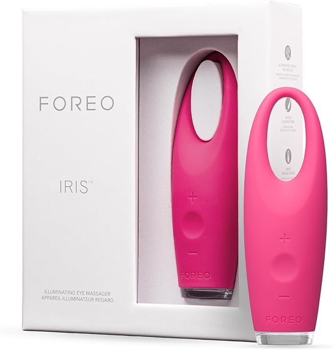 FOREO IRIS Eye Massager Dark Circle Remover & Eyebag Remover Eye Depuffer Anti Aging Increases Absorption of Eye Mask Essences| Waterproof 2-year Warranty Magenta