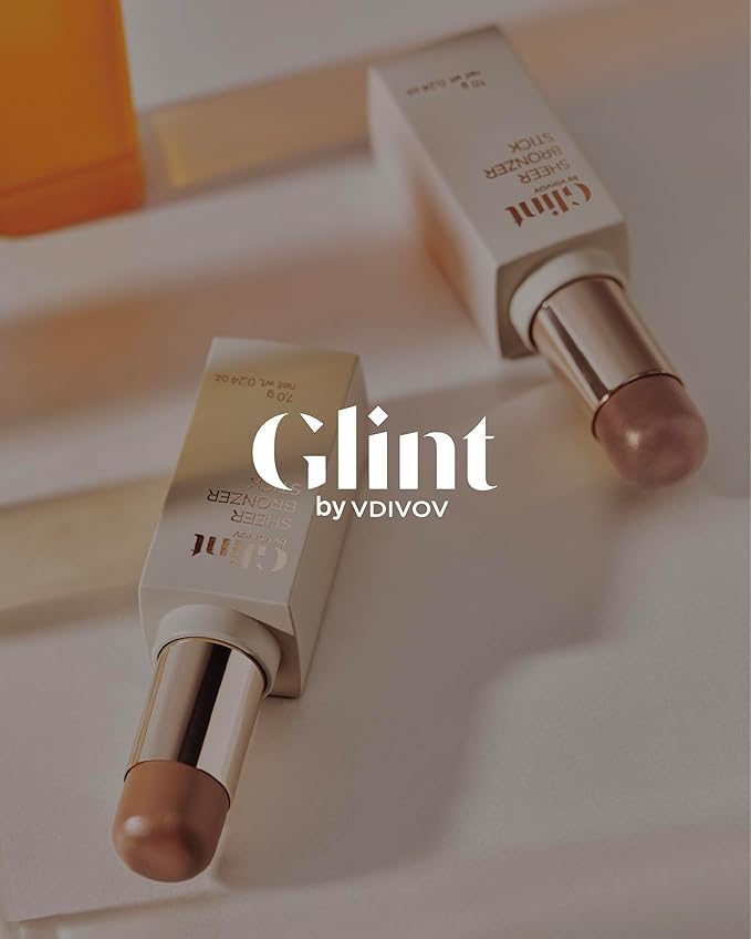 Glint Sheer Bronzer Stick (Caramel, 0.24oz) - Creamy Buildable, Blendable Formula for Natural Contour, Long-Lasting, Smooth, Versatile Use. Korean Makeup. Nose, Face, Cheeks.
