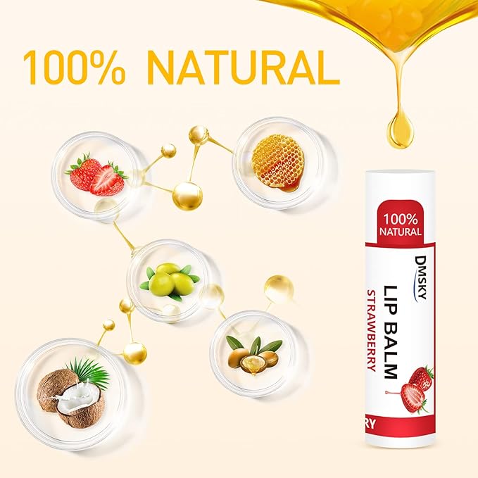 DMSKY 36 Pack Lip Balm, Natural Lip Balm Bulk with Vitamin E and Coconut Oil, Moisturizing Soothing Chapped Lips, Gifts for Women Stocking Stuffers Party Favors