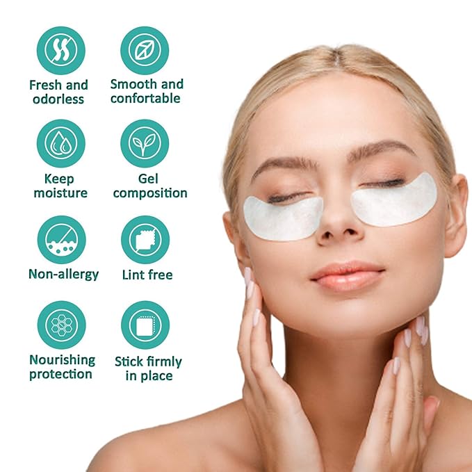 50 Pairs Under Eye Pads, Eyelash Extension Gel Patches, Lint Free DIY False Lash Extension Beauty Makeup Hydrogel Gel Eye Patches