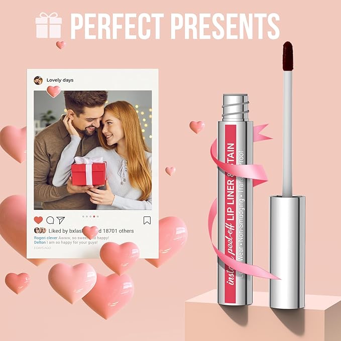 iMethod Lip Stain - Lip Liner Stain, Long Lasting Lip Stain Peel Off, Waterproof Stay On All Day, Transfer-Proof, Highly Pigmented, Natural Color, Coffee