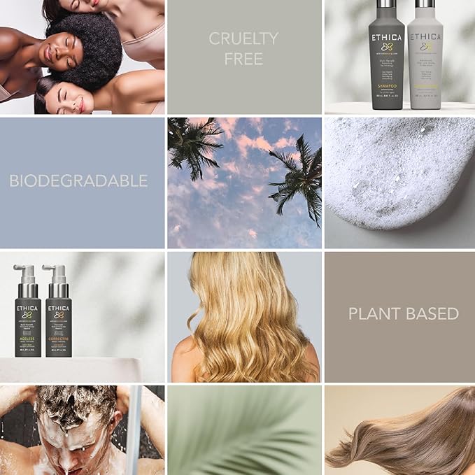 Sulfate-Free Salon-Grade Anti-Aging Moisturizing Shampoo, Hypoallergenic Scalp & Hair Growth Formula, For All Hair Types - Paraben Free, Gluten Free, Fragrance Free, 16.9 oz