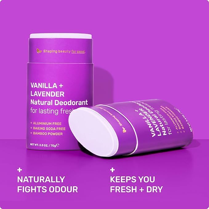Ethique Beauty Vanilla & Lavender Deodorant Stick for Men & Women - Aluminum-Free, Plastic-Free, Vegan, Cruelty-Free, Eco-Friendly, 2.5 oz