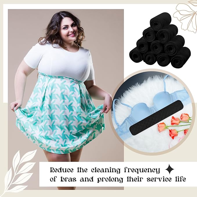 Toulite 10 Pcs Cotton Bra Liners 3 Layer Rectangle Under Bra Pads Sweat Liners for Women Sweating Supplies