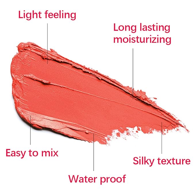 Cream Red Blush Stick,Multi-Use Makeup Milk Blush Stick,Long Lasting Natural Blush Makeup 2-in-1 Cheek and Lip Tint,Waterproof Vegan Tinted Moisturizer Matte Blush Stick for Cheeks and Lip