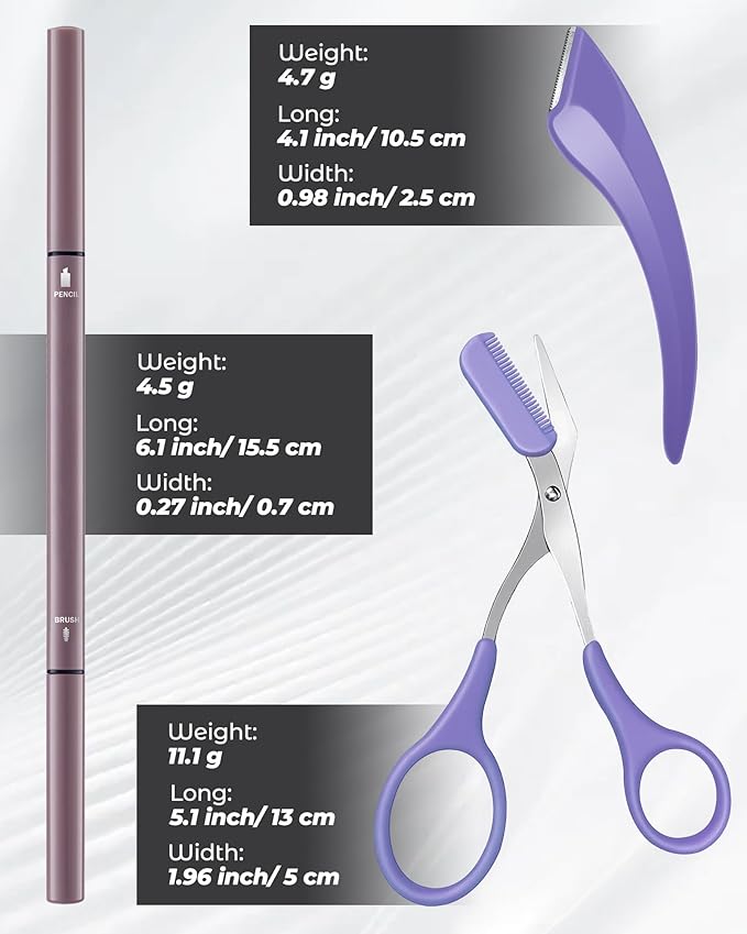 12Pcs Microblading Eye Brow Pencils for Women Brown Waterproof Eyebrow Pencil w/Eyebrows Razor & Scissors Kit 0.5mm Ultra-Fine Tip Creates Hair-Like Strokes for Effortless Natural Brows