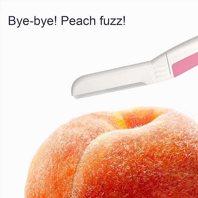 Face Razors for Women, Dermaplane Razor for Women Face, Eyebrow Razor, Dermaplaning Tool, Skin Safe Microblades, Peach Fuzz Remover (12ct, Pearl Blush)