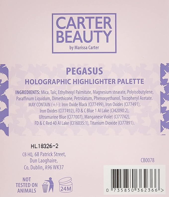 Carter Beauty Mini Highlighter Palette | Long Lasting Makeup | Shimmer & Matte Shades (Pegasus)