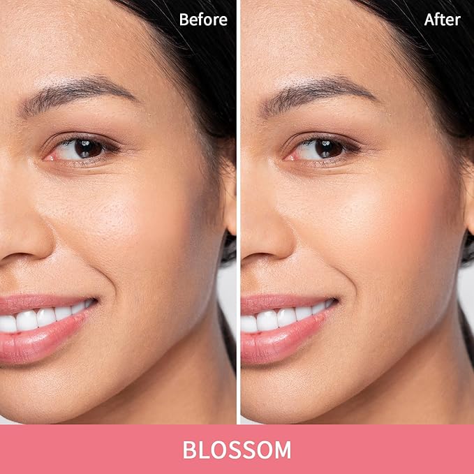 2Pcs Contour Stick Makeup,Cream Blush for Cheeks, Contour Stick + Blush Stick for Dewy Makeup Look,Long-Wear & Hydrating Formula | Contour Stick + Blossom Blush for Light to Light Medium…